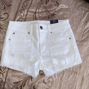 White jean shorts